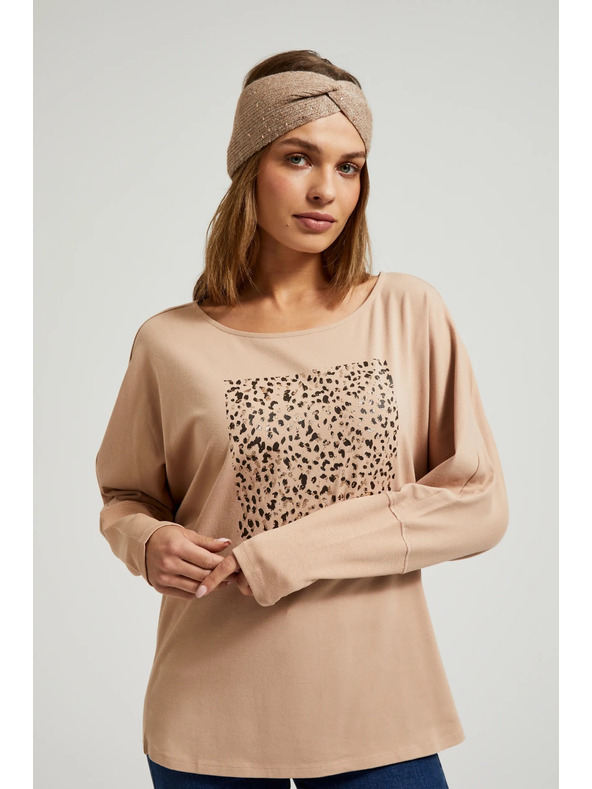 Moodo Лента за глава с пайети в бежово Moodo