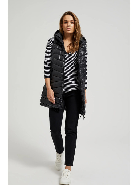 Moodo Стеган елек с цип в черно Moodo