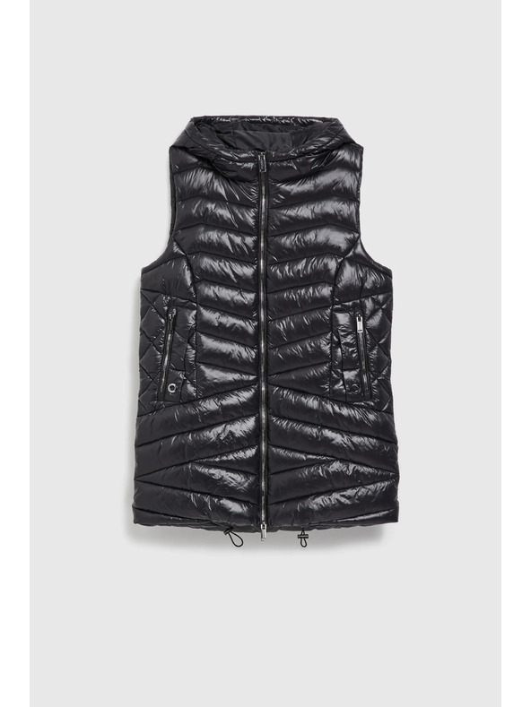 Moodo Стеган елек с цип в черно Moodo