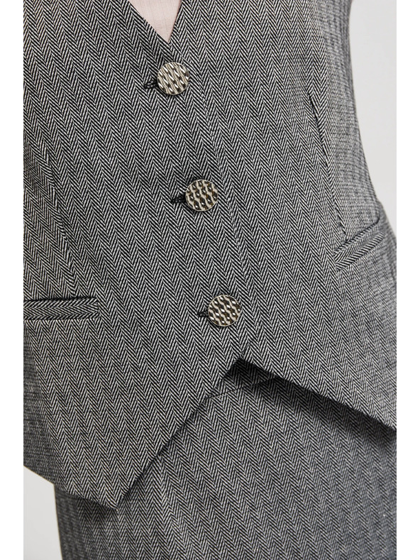 Moodo Елегантен елек в сиво със сребристи копчета Moodo