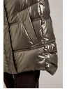 Moodo Металическо яке с пухкав качулка в бежово Moodo