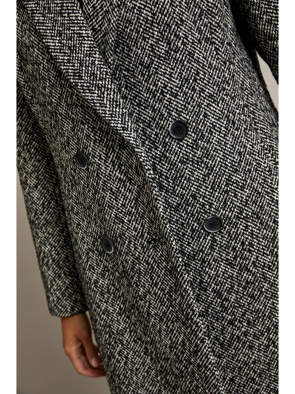 Moodo Палто с фин рибен десен в черно Moodo