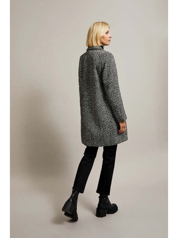 Moodo Палто с фин рибен десен в черно Moodo