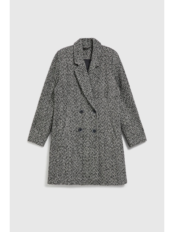 Moodo Палто с фин рибен десен в черно Moodo