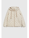 Moodo Кратко стегнато яке с качулка в бежово Moodo