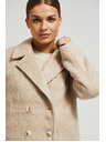 Moodo Двуредно палто с яка в бежово Moodo