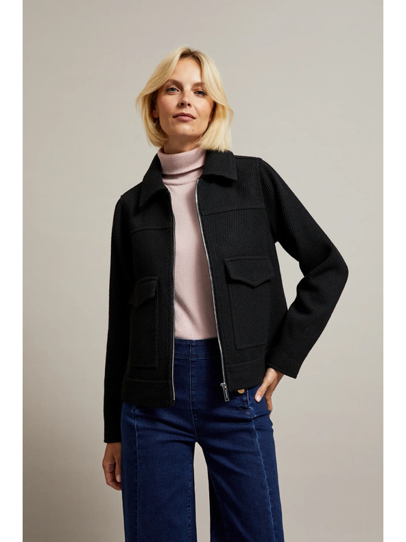 Moodo Черно яке с големи джобове Moodo