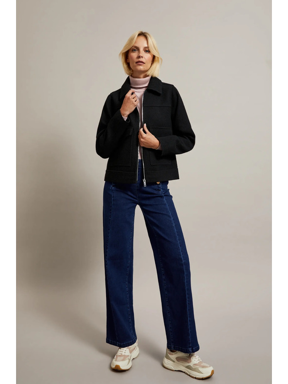 Moodo Черно яке с големи джобове Moodo