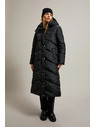 Moodo Дълго стегнато яке с качулка в черно Moodo