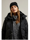 Moodo Дълго стегнато яке с качулка в черно Moodo