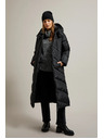 Moodo Дълго стегнато яке с качулка в черно Moodo