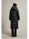 Moodo Дълго стегнато яке с качулка в черно Moodo