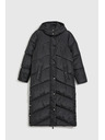 Moodo Дълго стегнато яке с качулка в черно Moodo