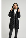 Moodo Стеганa яке с качулка и закопчаващи се джобове в черно Moodo
