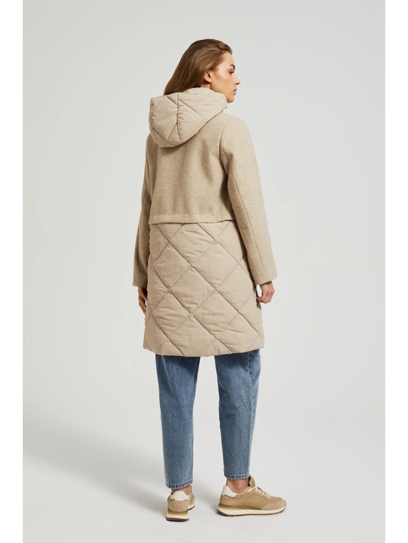 Moodo Яке с отделяща се качулка в бежово Moodo