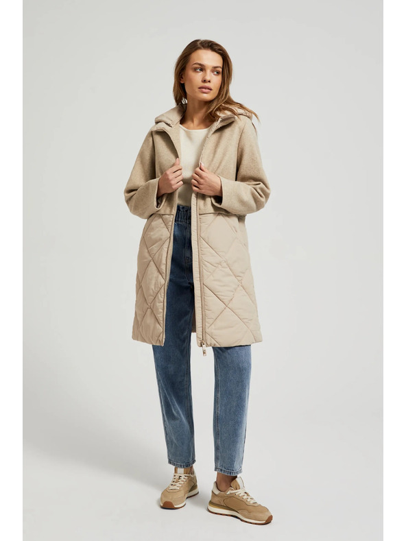 Moodo Яке с отделяща се качулка в бежово Moodo