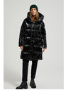 Moodo Дълго яке с качулка черно Moodo