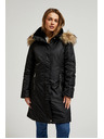 Moodo Зимно яке с пухена качулка черно Moodo