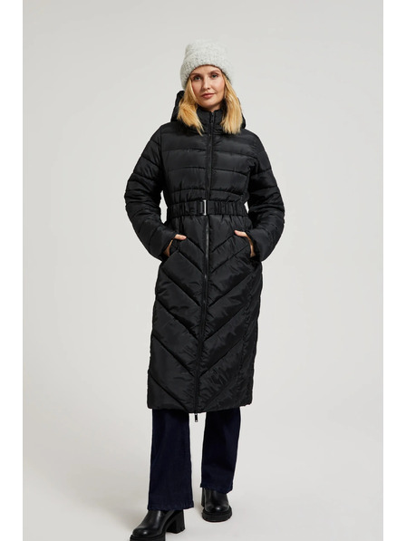 Moodo Подплатено яке с колан черно Moodo