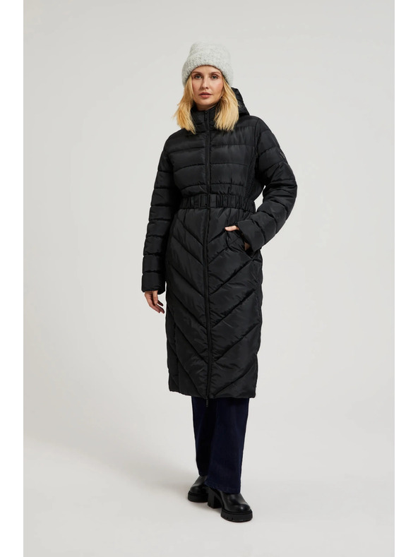 Moodo Подплатено яке с колан черно Moodo