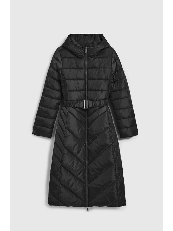 Moodo Подплатено яке с колан черно Moodo