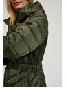Moodo Подплатено яке с колан в цвят маслина Moodo