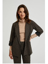 Moodo Черно сако с метален детайл и навити ръкави Moodo
