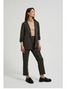 Moodo Черно сако с метален детайл и навити ръкави Moodo