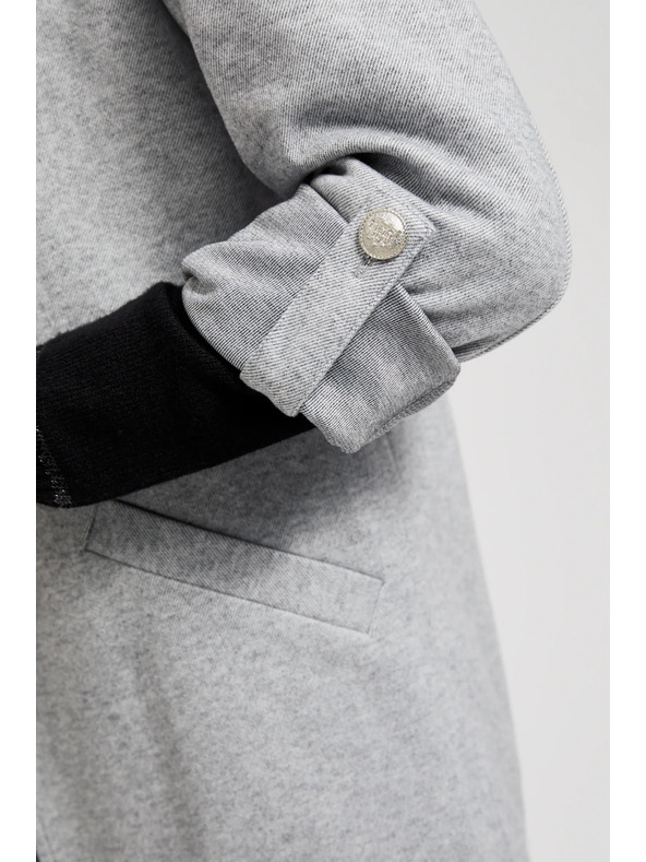 Moodo Сиво сако без закопчаване с навити ръкави Moodo