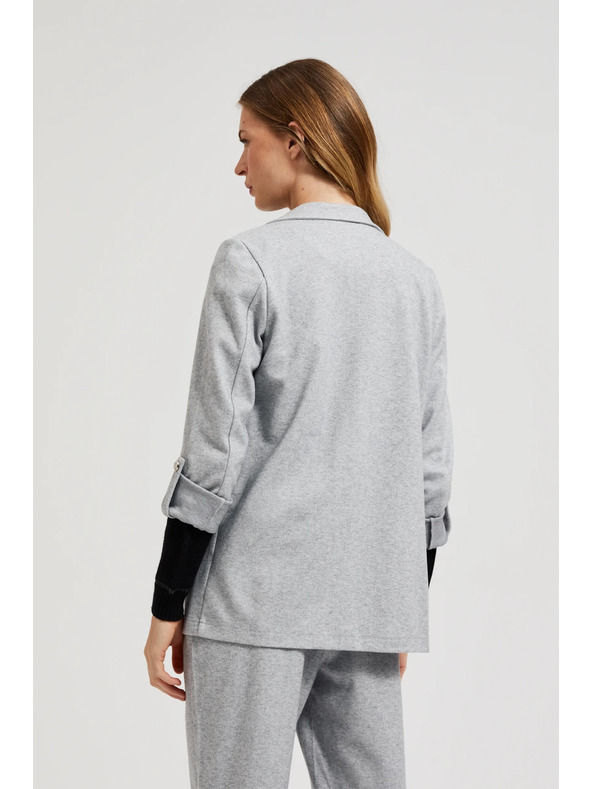 Moodo Сиво сако без закопчаване с навити ръкави Moodo