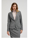 Moodo Едностранно елегантно сако с дълги ръкави сиво Moodo