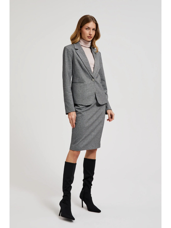 Moodo Едностранно елегантно сако с дълги ръкави сиво Moodo