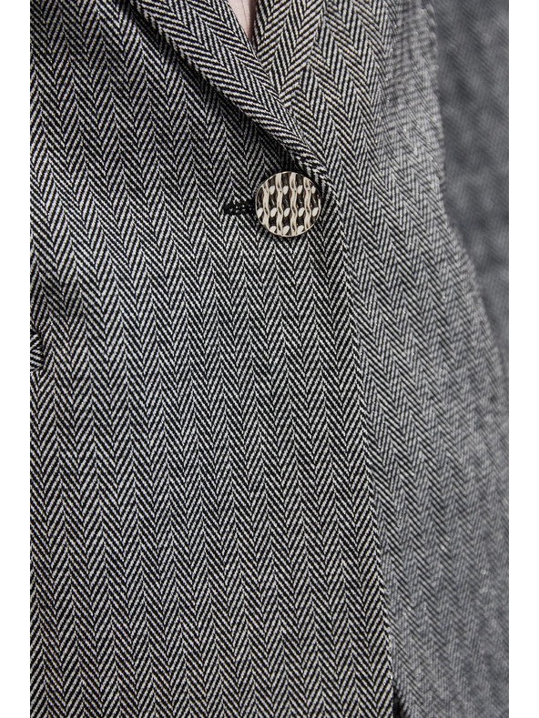 Moodo Едностранно елегантно сако с дълги ръкави сиво Moodo