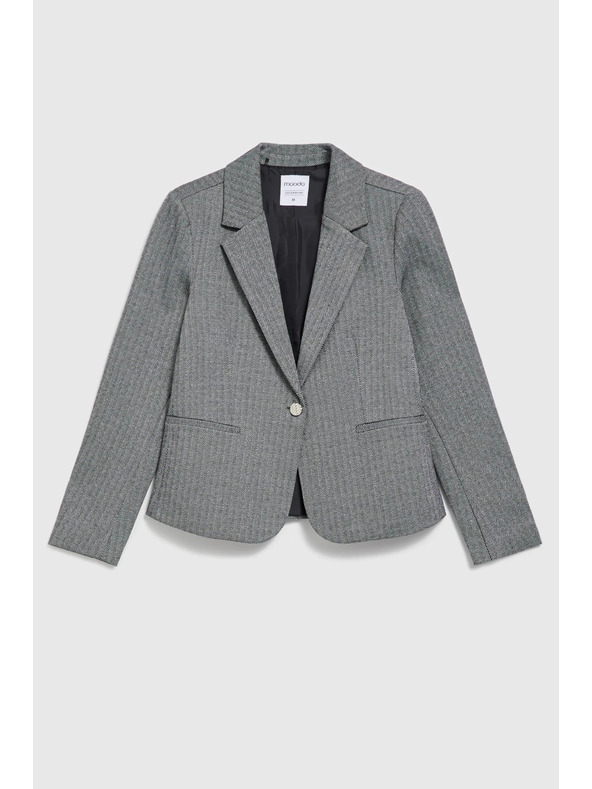 Moodo Едностранно елегантно сако с дълги ръкави сиво Moodo
