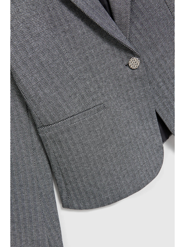 Moodo Едностранно елегантно сако с дълги ръкави сиво Moodo