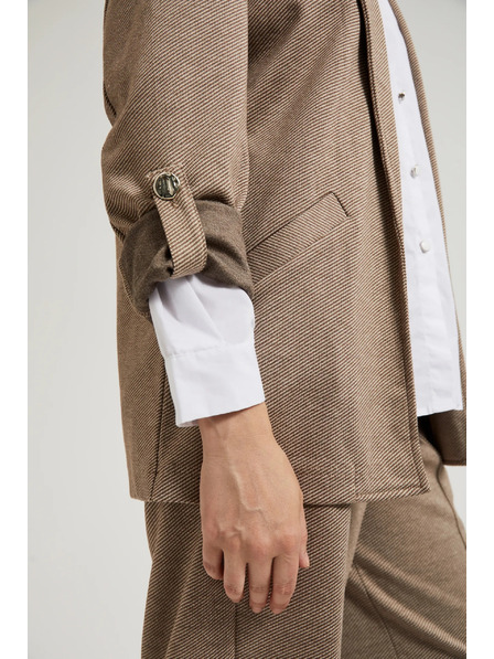 Moodo Сако с навити ръкави бежово Moodo