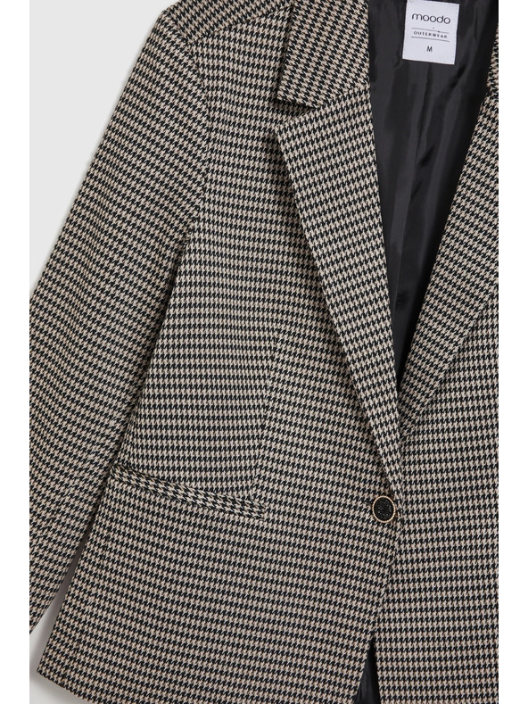 Moodo Едностранно сако с пепите шарка бежово Moodo