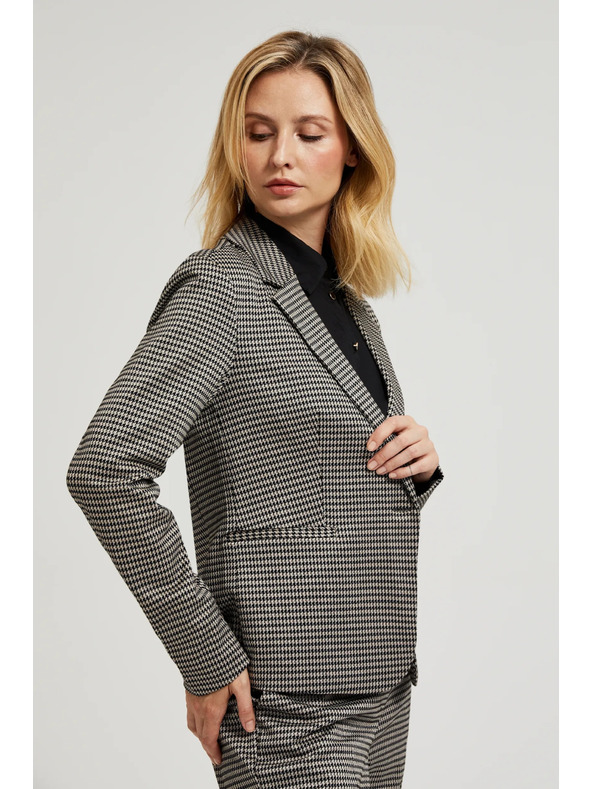 Moodo Едностранно сако с пепите шарка бежово Moodo