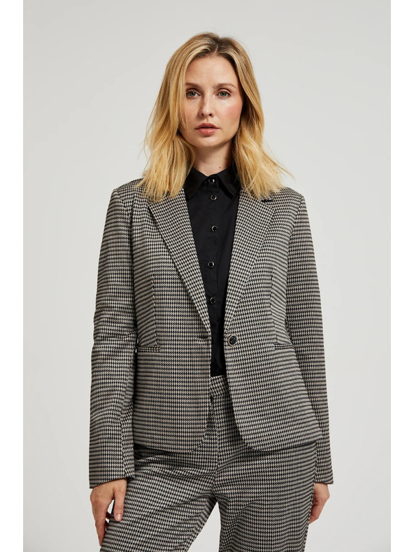 Moodo Едностранно сако с пепите шарка бежово Moodo