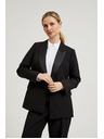 Moodo Елегантно черно сако с декоративни ревери Moodo