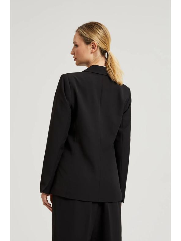 Moodo Елегантно черно сако с декоративни ревери Moodo