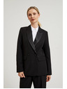Moodo Елегантно черно сако с декоративни ревери Moodo