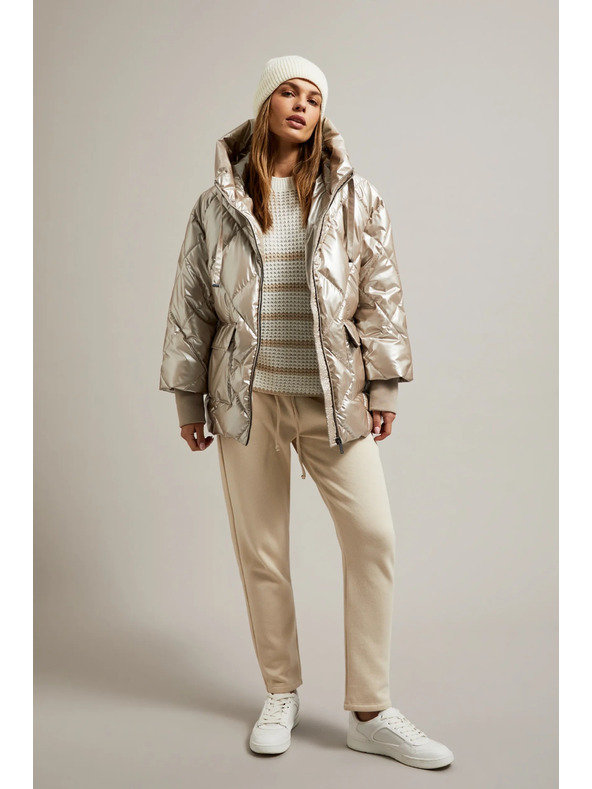 Moodo Подплатено яке с големи джобове бежово Moodo