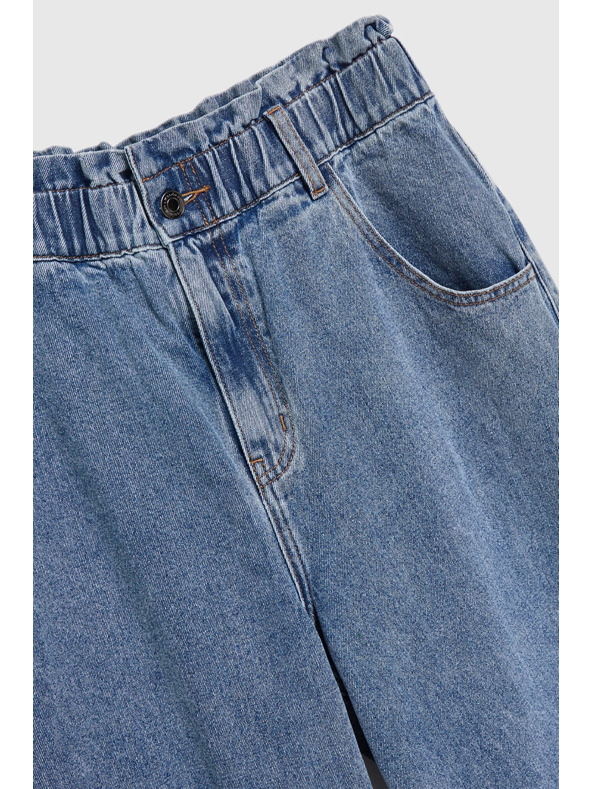 Moodo Сини памучни дънки с висока талия Moodo