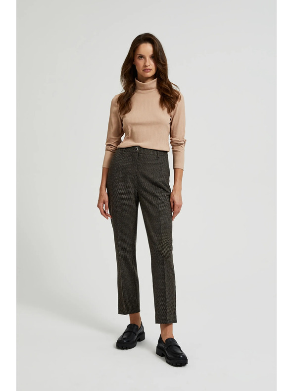 Moodo Цигарени панталони с метален детайл черни Moodo