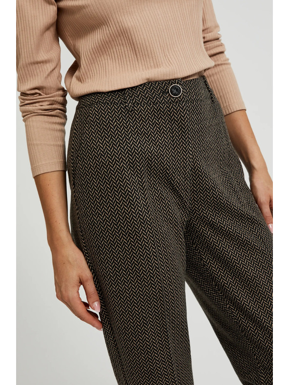 Moodo Цигарени панталони с метален детайл черни Moodo