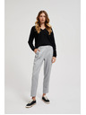 Moodo Гладки прави панталони с копчета сиви Moodo