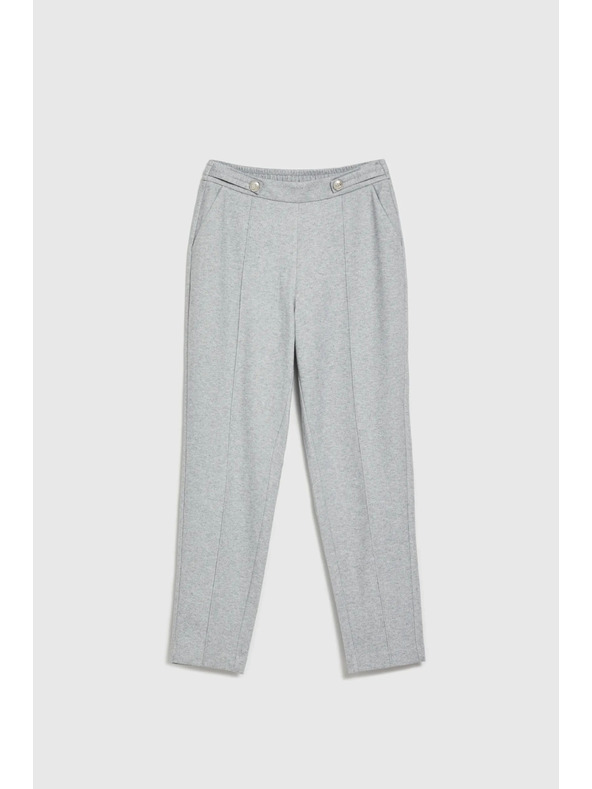 Moodo Гладки прави панталони с копчета сиви Moodo