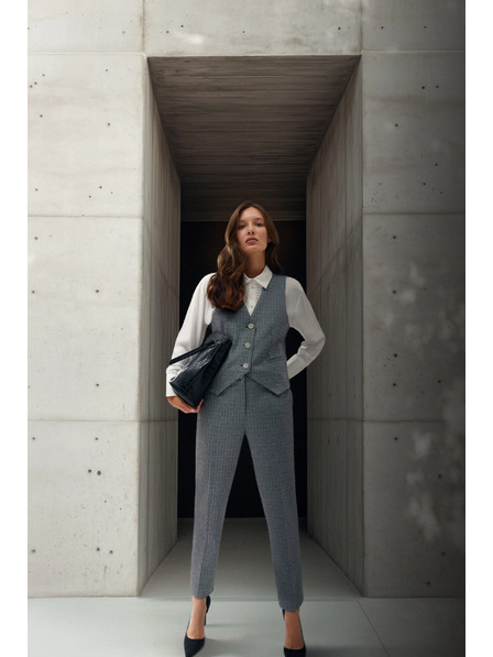 Moodo Елегантни цигарени панталони сиви Moodo