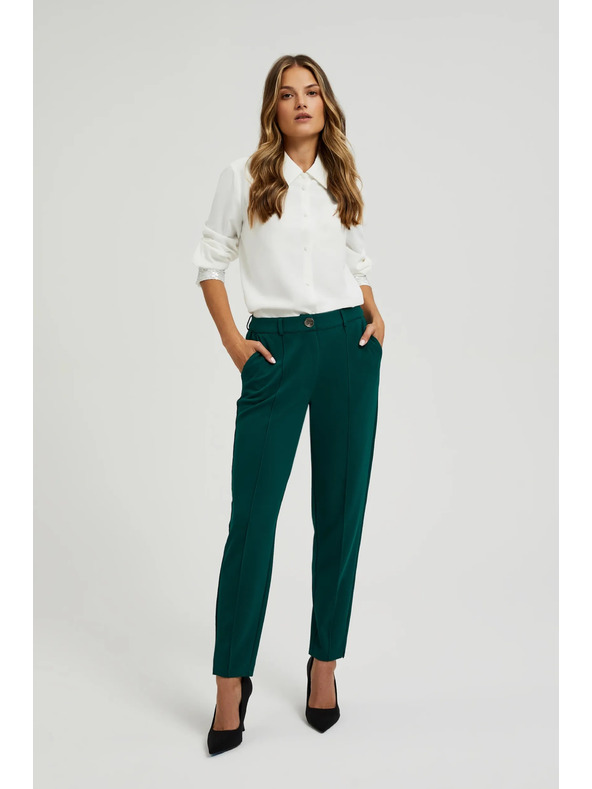 Moodo Зелени прави панталони на райе Moodo